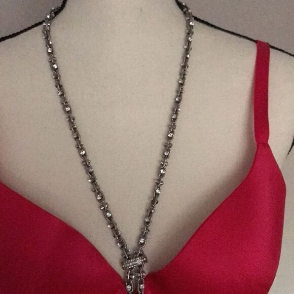 Chico’s Vovel Tessel Silvertone Necklace. - Picture 10 of 11